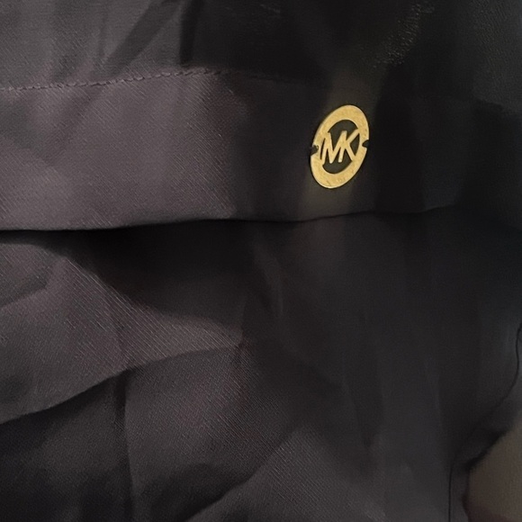 Michael Michael Kors Navy Blue Sz XL Ruffled Sheer Tank Top LOGO - Picture 4 of 8